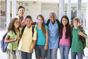 image of teacher with preteens
