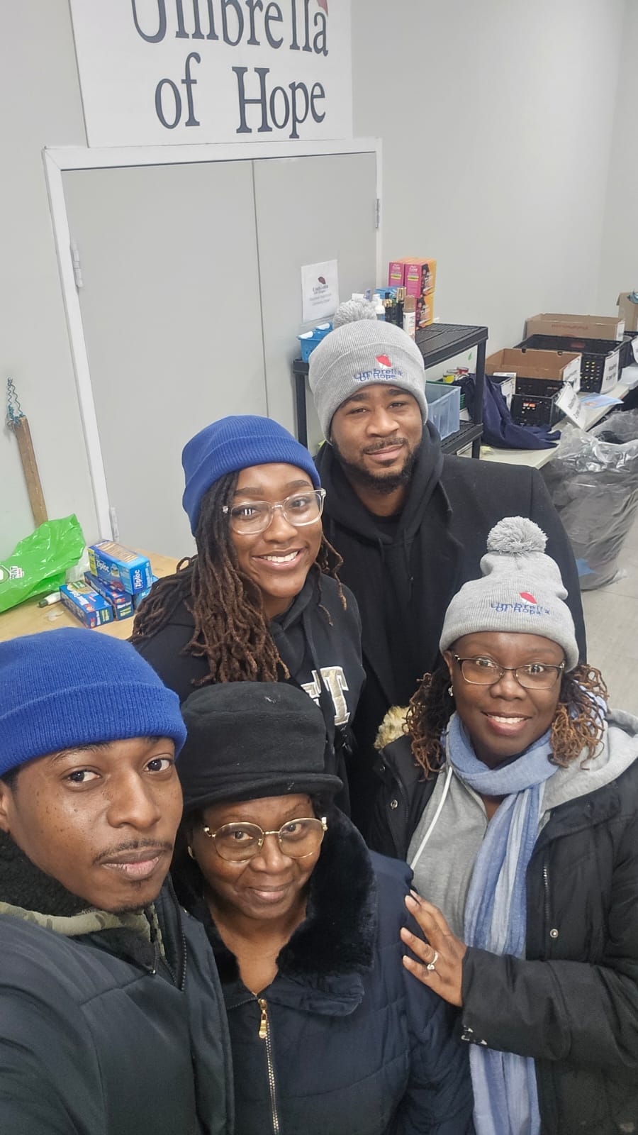 Umbrella of Hope volunteers gathered together to serve the Brampton community